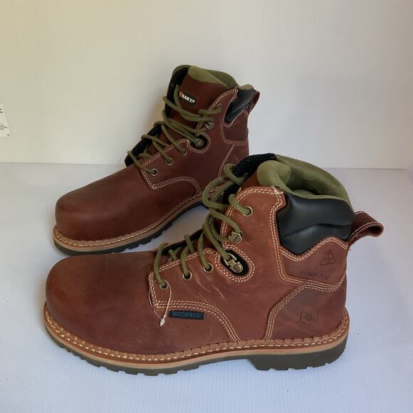 HAWX Waterproof Composite Toe Leather Work Boots Men’s 10B NWOT - Picture 2 of 10